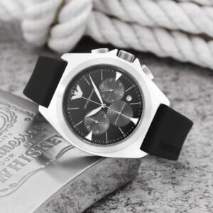 Mens Emporio Armani Watch Silicon Belt Gents (SG320)