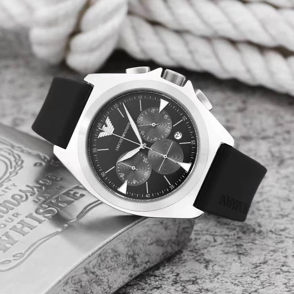 Mens Emporio Armani Watch Silicon Belt Gents (SG320)