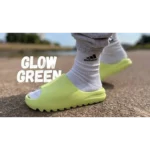 Adidas Yeezy Slide Green Glow UA Quality For Men (HS165) - 7a first copy shoes | Buy Online at Best Price