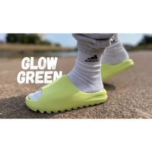 Adidas Yeezy Slide Green Glow UA Quality For Men (HS165) - 7a first copy shoes | Buy Online at Best Price
