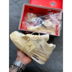 Air Jordan Retro 4 Off-White Sail Shoes For Men (SF26)