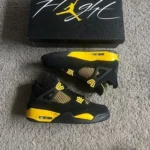 Air Jordan Retro 4 Thunder black yellow Shoes For Men (SF61) - 7a first copy shoes | Buy Online at Best Price