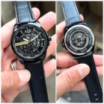 Armani Watch Auto Black Leather For Men (SW1280)