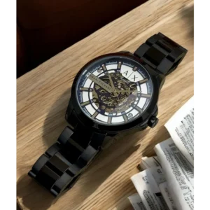 Buy Classy Armani Exchange Auto Silver Black Watch For Men (SHH04688)