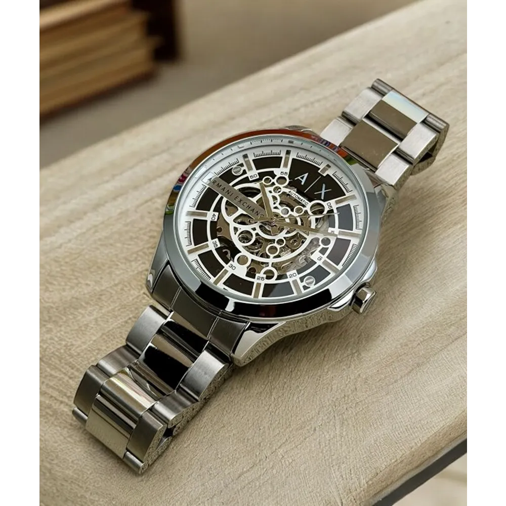Buy Classy Armani Exchange Auto Silver Black Watch For Men (SHH04689)