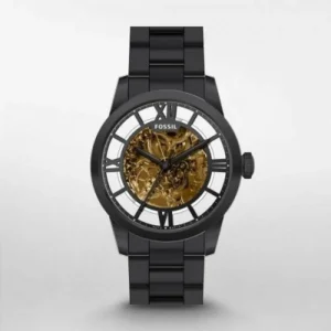 Round Black Automatic Fossil Watch for Men – First Copy