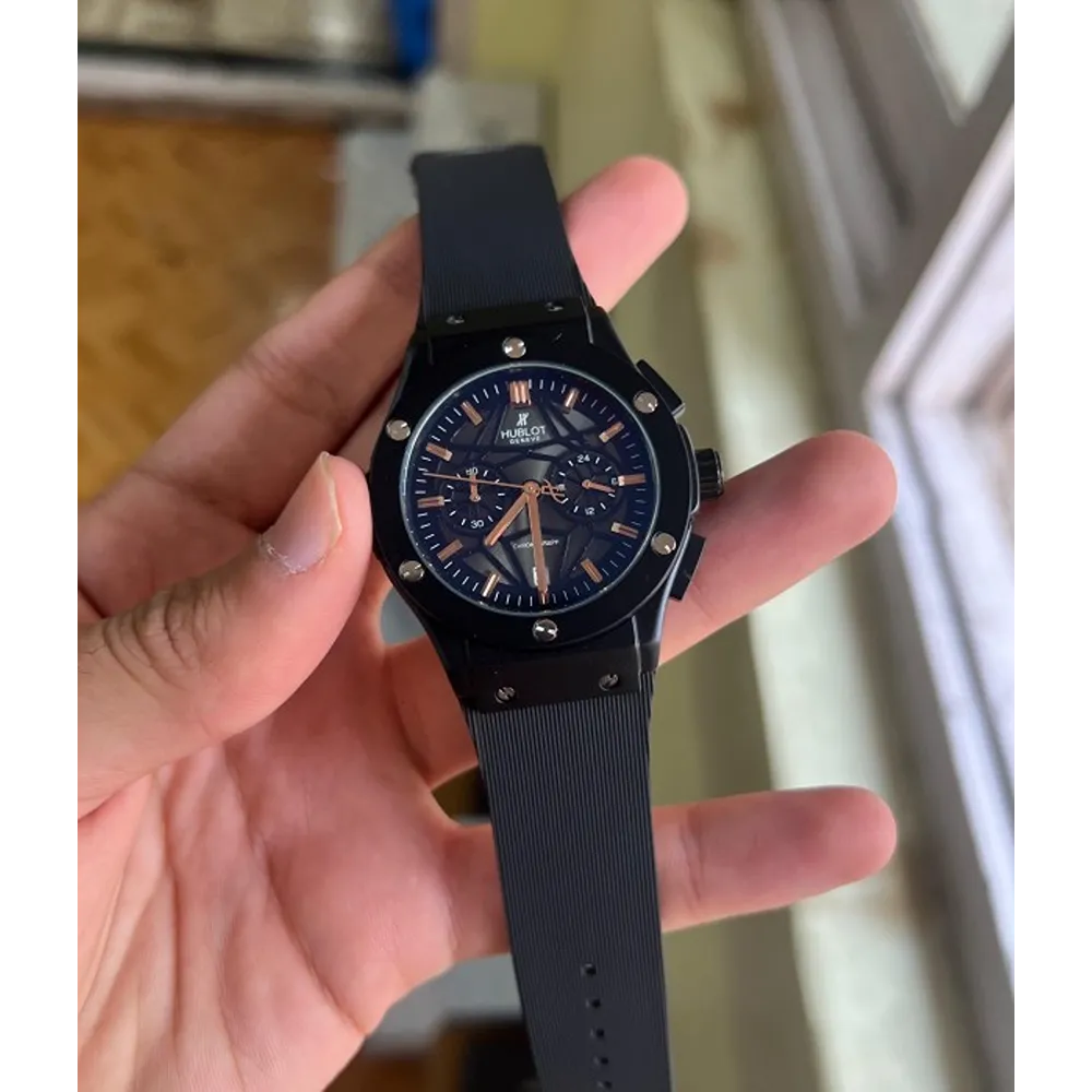 Buy Luxurious Hublot Big Bang Round All Black Quartz Watch For Men (CS4659)
