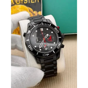 Buy Luxurious Omega Jackova Stainless Steel Chronograph Full Black Watch For Men (CS4655)