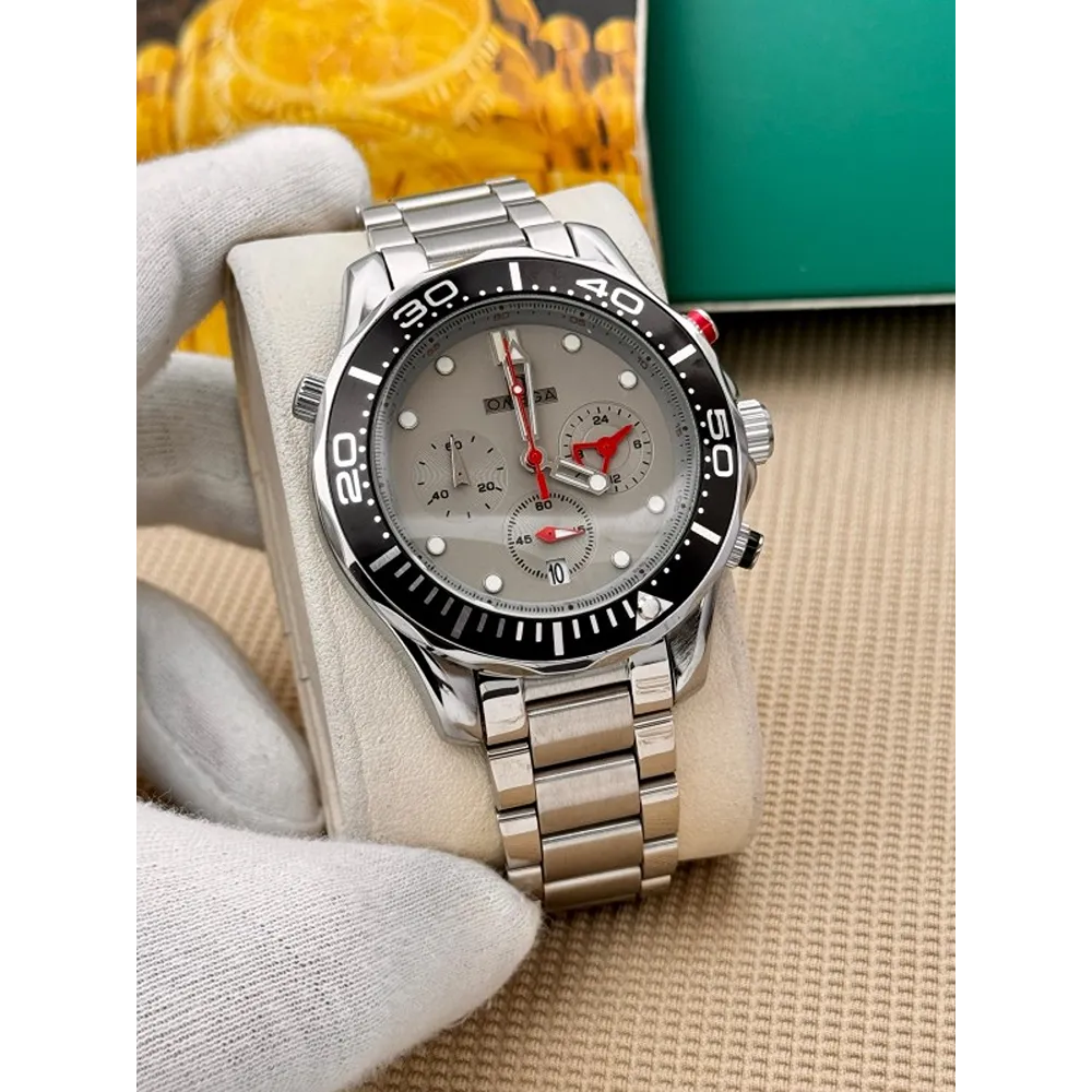 Buy Luxurious Omega Jackova Stainless Steel Chronograph Watch For Men (CS4656)