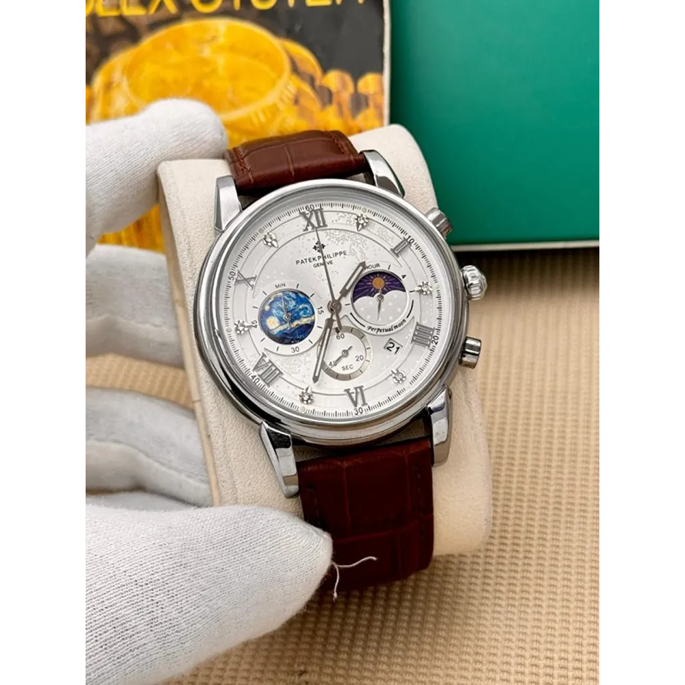 Buy Luxurious Patek Philippe Roman Chronograph Brown Watch For Men (CS4651)
