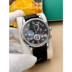 buy luxurious patek philippe roman chronograph full black watch for men cs4650