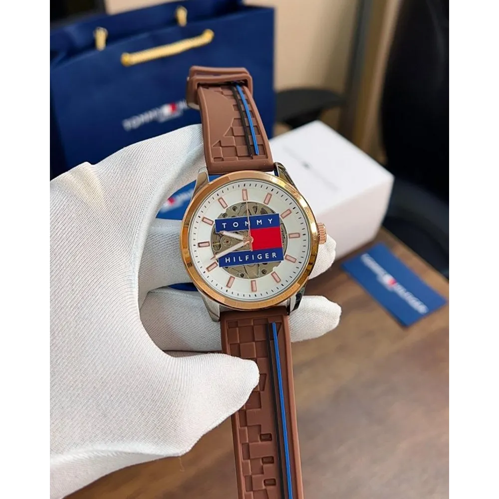 Buy Luxurious Tommy Hilfiger Skeleton Automatic Watch For Men (CS4628)