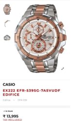 CASIO EDIFICE EFR 539SG-7A5V - Accessories | Buy Online at Best Price