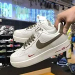 Classy Air Force 1 Mini Red Swoosh Milk Coffe Shoes For Men (SHI186) - 7a first copy shoes | Buy Online at Best Price