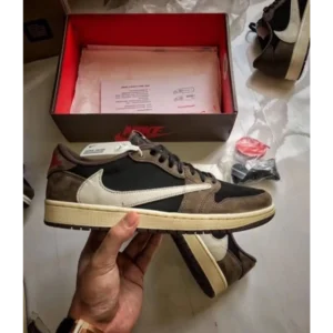 Classy Air Jordan Retro 1 Travis Scott Brown Shoes For Men (SHUB260)