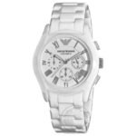 Classy Emporio Armani Ceramica Chronograph White Dial Silver Figure Men’s Watch - Accessories | Buy Online at Best Price