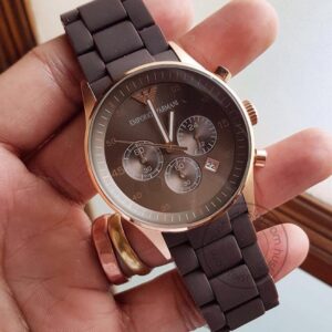 Classy Emporio Armani Chronograph Brown Silicone Men’s Watch AR5890