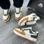 Classy Nike Airforce 1 Olive Beige Brown Shoes For Men (SHI198) - 7a first copy shoes | Buy Online at Best Price