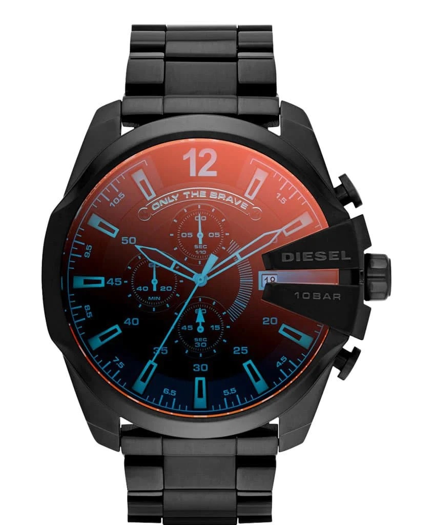 Diesel Chronograph Men’s Watch For Man Red Blue Glass Multi Color Full Black Looks Good On Jacket For Man Gift – Dz4318