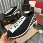 Dolce Gabbana Slip On Black White Sorrento Sneaker For Men (BSF952)