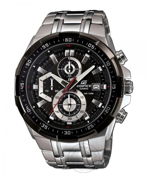 Edifice Chronograph Black Dial Silver Strap Men’s Watch EFR 539D 1AVUDF