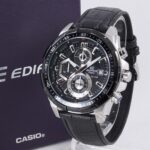 Edifice Chronograph Black Men's Watch Leather 539l 1av