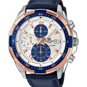 Edifice Chronograph Blue White Men’s Leather Watch 539L-7CV