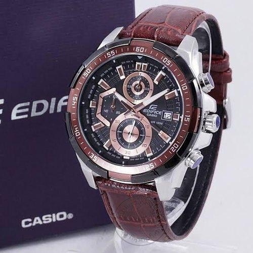Edifice Chronograph Brown Dial Leather Men’s Watch EFR 539L 5AVUDF