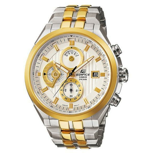 Edifice Chronograph Men’s Watch Silver Gold Metal ED426 Watch for Man 556SG