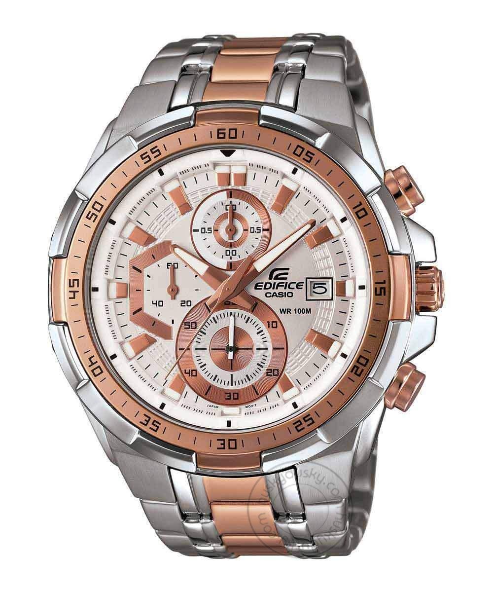 Edifice Chronograph White Dial Men’s Watch Rose Gold EFR 539SG 7A5VUDF
