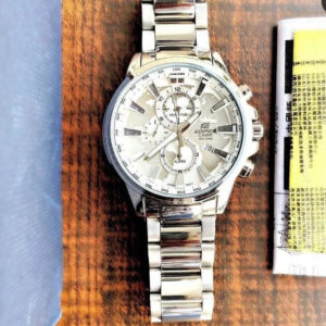 Edifice Chronograph White World Design Dial Silver Metal Men’s Watch EFR-305-best Gift