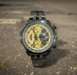 Edifice Men’s Chronograph Watch with Black Metal Strap and Black/Gold Dial - Accessories | Buy Online at Best Price