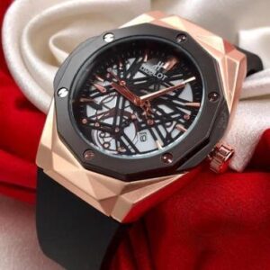 Fashionable Hublot Black Gold Mens Watch Big Bang Fusion Leather Watch For Man Hb-Gb01