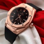 Fashionable Hublot Latest Collection Rose Gold Analog Watch For Men’s With Black Dial Leather Belt Watch HB-RGB-4564 - Buy Online | Brandfasion