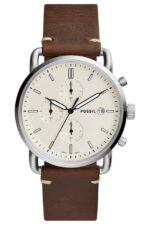 Fossil Chronograph White Dial with Brown Leather Strap Watch for Men FS-5403 - Accessories | Buy Online at Best Price