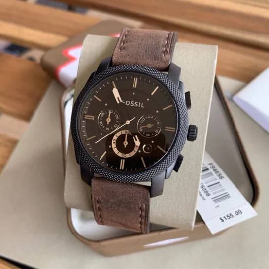 Fossil Machine Chronograph Brown Dial Men’s Watch for man Formal Casual – FS4656 (Best Gift For Man)