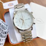 Fossil Silver Stainless Steel Strap Watch For Mens FS-S-WHITE Design White Dial For Man Best Gift Date Watch - Buy Online | Brandfasion