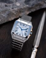 Cartier Santos Classic Watch–Full Silver White