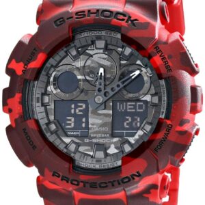 G-Shock Analog Digital Black Army Dial Resin Red Army Strap Gents Wrist Watch-Best Gift GA-100CM-4ADR - Buy Online | Brandfasion