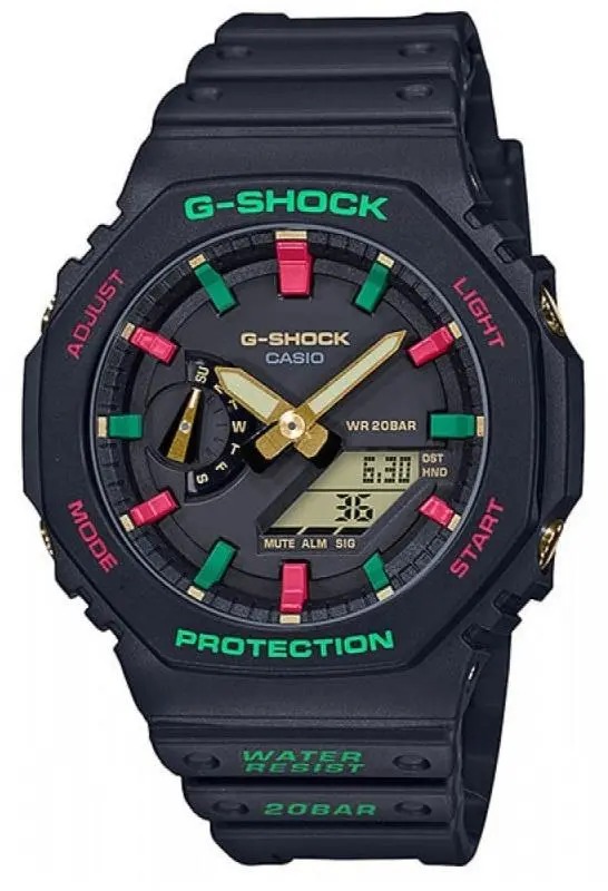G-Shock Analog Digital Black Color Belt Men’s Watch For Man With Black Dial Gift Watch GA-2100TH-1ADR