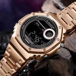 G-Shock Analog Digital Color Rose Gold Belt Style Bracelet Men’s Watch With Black Dial Gift Watch Ever GA2100 3AER