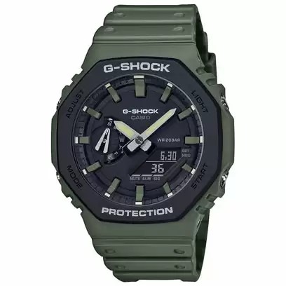 G-Shock Analog Digital Dark Green Color Belt Men’s Watch For Man GA-2110SU-3ADR Black Color Dial Day And Date Gift Watch