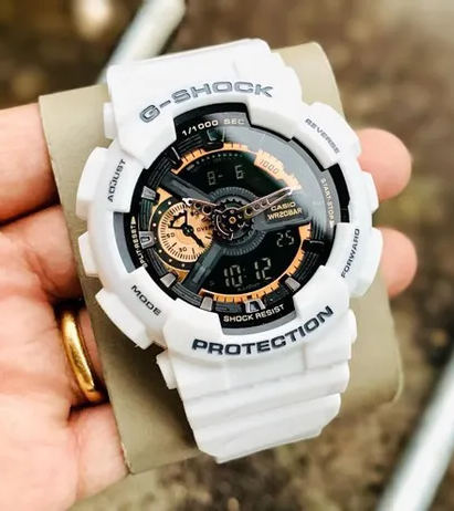 G-Shock Analog-Digital G shock White Gshock Black Dial Mens Watch for Man or Women – G398 Gift