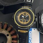 G-Shock Analog Digital Watch Dual Time In Yellow Color Case Black Rubber Strap Watch For Men -Unisex Fancy look premium quality G-302 - Buy Online | Brandfasion