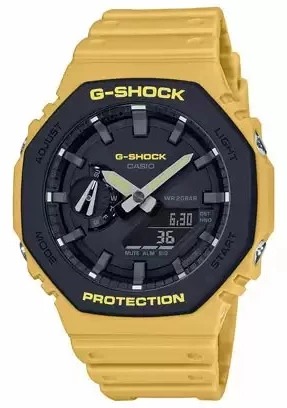 G-Shock Analog Digital Yellow Color Belt Men’s Watch For Man GA-2110SU-9ADR Black Color Dial Day And Date Gift Watch