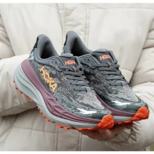 Hoka Stinson ATR 7 D Grey Orange Men Shoes (FT567)