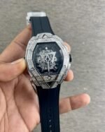 hublot big bang sang bleu 3 silver diamond