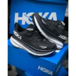Imported Hoka One One Clifton 9 Black Shoes For Men (SW5907) - 7a first copy shoes | Buy Online at Best Price