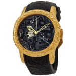 Invicta Mens S1 Rally 25082 Yakuza Black & Golden Silicon Strap Watch For Man Dragon Design Black Dial- Best Gift S1-25082