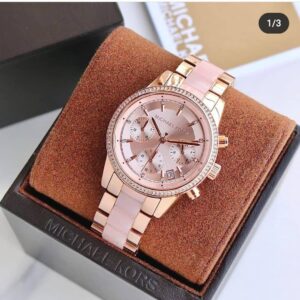 Michael Kors Rose Gold Multicolour Strap Tone Stainless Steel Chronograph Women’s Watch For Girl Or Woman MK-6307 Best Gift Watch - Buy Online | Brandfasion